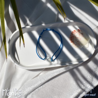 Bracelet Sainte Lucie cordon élastique bleu