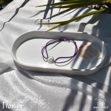 Bracelet Sainte Lucie cordon élastique violet