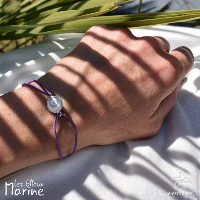 Bracelet Sainte Lucie cordon élastique violet