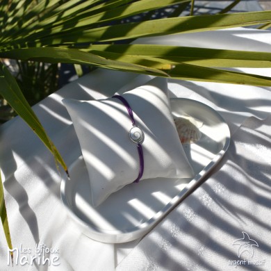 Bracelet Sainte Lucie cordon élastique violet