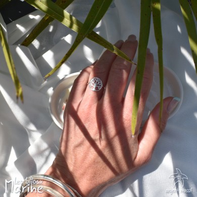 Bague ajustable arbre de vie