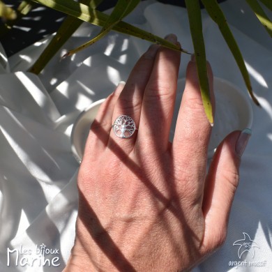 Bague ajustable arbre de vie