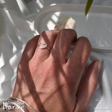 Bague ajustable coeur