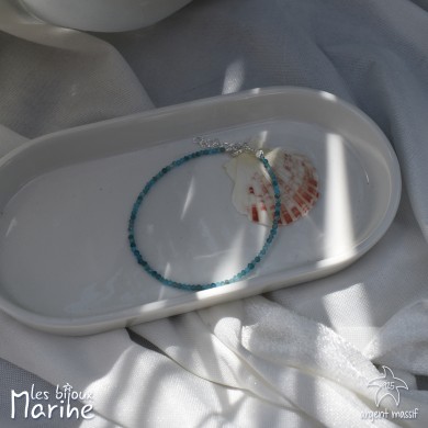 Bracelet agate bleue facetté