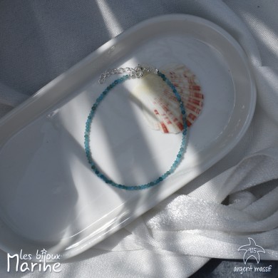 Bracelet agate bleue facetté