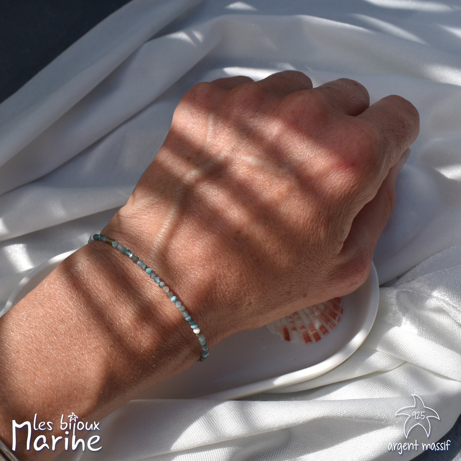 Bracelet apatite facetté