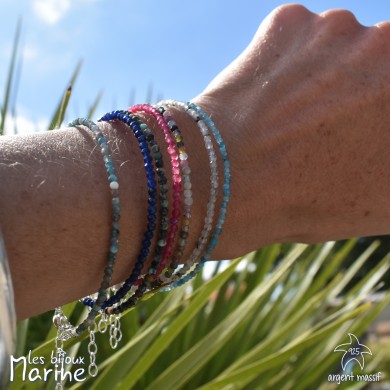 Bracelet apatite facetté