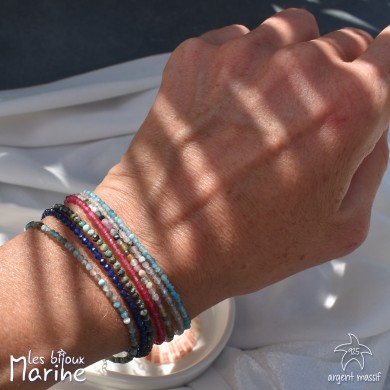 Bracelet rubis facetté