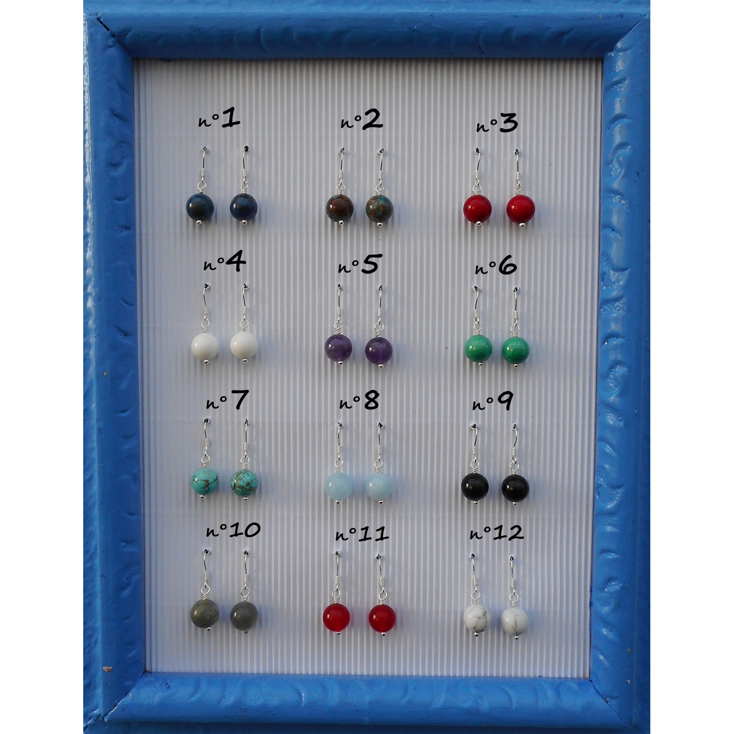 Boucles d'oreilles pierres naturelles semi-précieuse, création Boucles d'oreilles pierres naturelles semi-précieuse, création